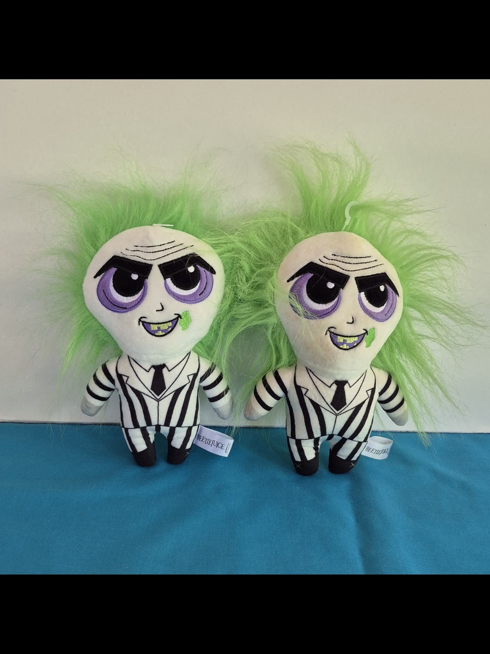 Beetlejuice Kidrobot Striped Tuxedo Plush Stuffed Animal Set of 2 Phunny 8”